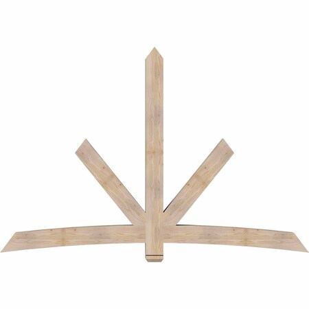 Ekena Millwork Alberta Smooth Timber Gable Bracket, Douglas Fir, 96"W x 64"H x 5 1/2"D x 5 1/2"F, 16/12 Pitch GBW096X64X0606ALB00SDF